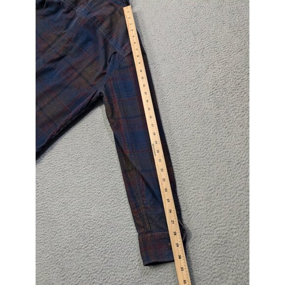 Prana Corduroy Shirt Mens Medium Dooley Long Sleeve Button Multicolor Plaid - Picture 8 of 12